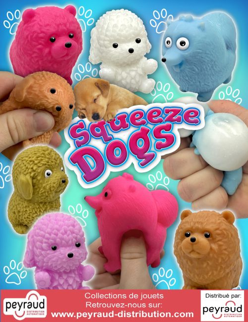 jouets en formes de petits chiens colorés