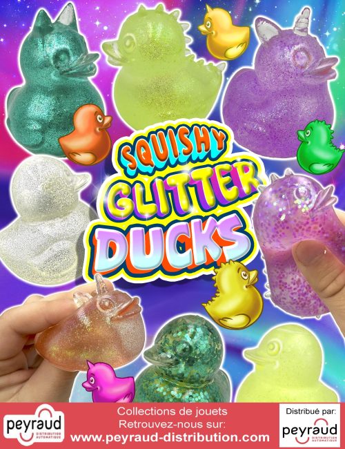 jouets squishy en forme de canards colorés