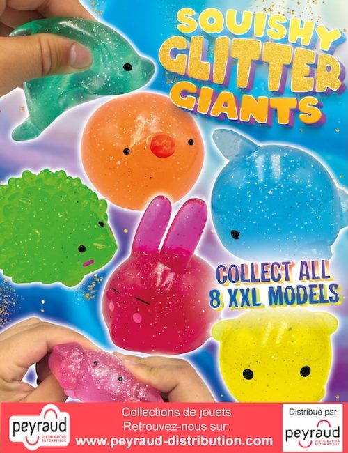 jouets pour capsules : Squishy glitter giant