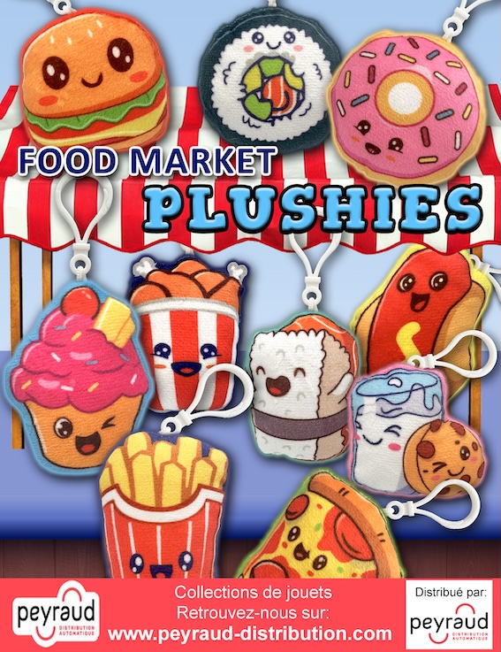 jouets pour capsules : Food market Plushies