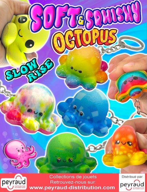 jouets capsules : Soft and Squishy Octopus