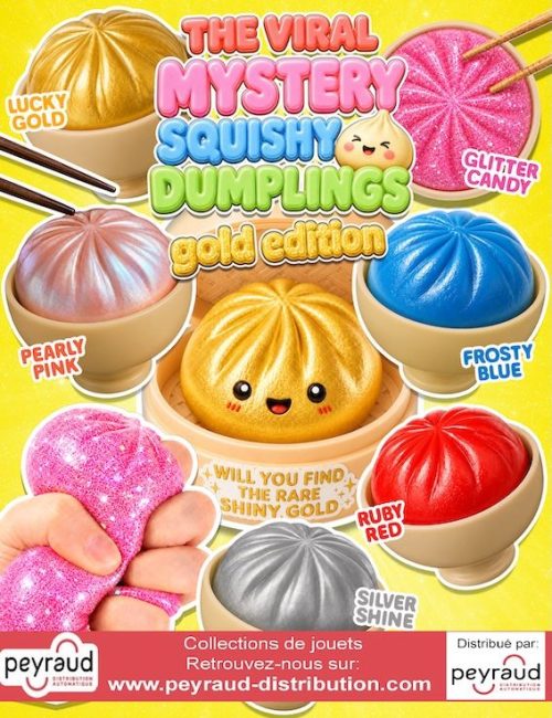 jouets pour capsules : Mistery Squishy Dumplings Gold Edition