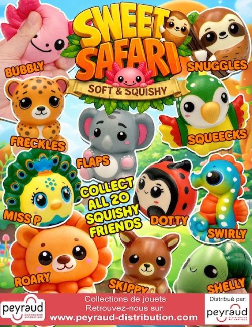 jouets pour capsules : Sweet Safari Soft and Squishy